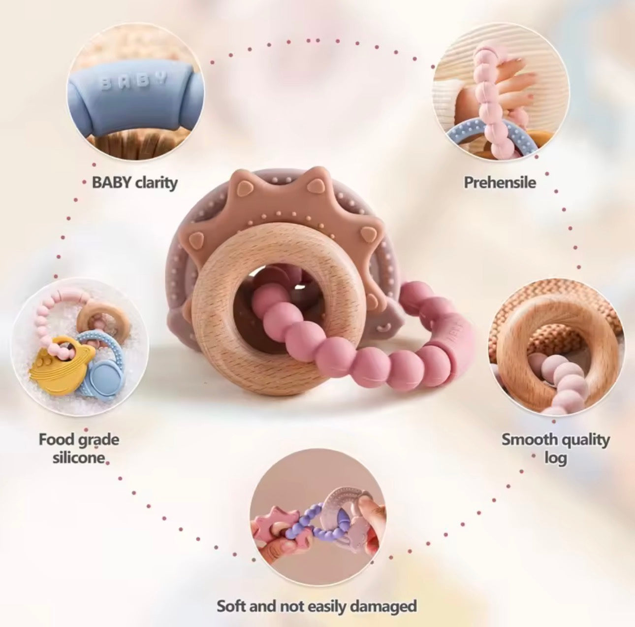 Baby Silicone Bracelet Teether Toy – BPA Free Sensory Teether