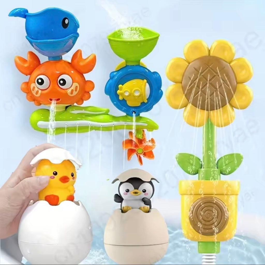 Interactive Suction Cup Bath Toy Set – Waterfall Bath Toys for Toddlers