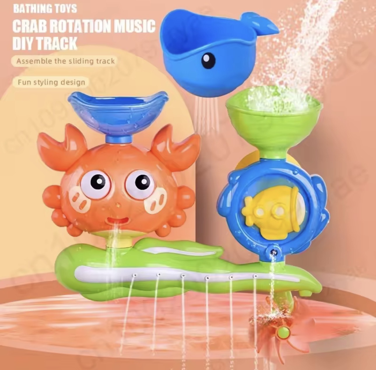 Interactive Suction Cup Bath Toy Set – Waterfall Bath Toys for Toddlers