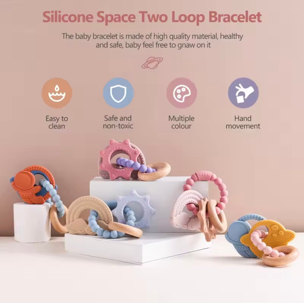 Baby Silicone Bracelet Teether Toy – BPA Free Sensory Teether